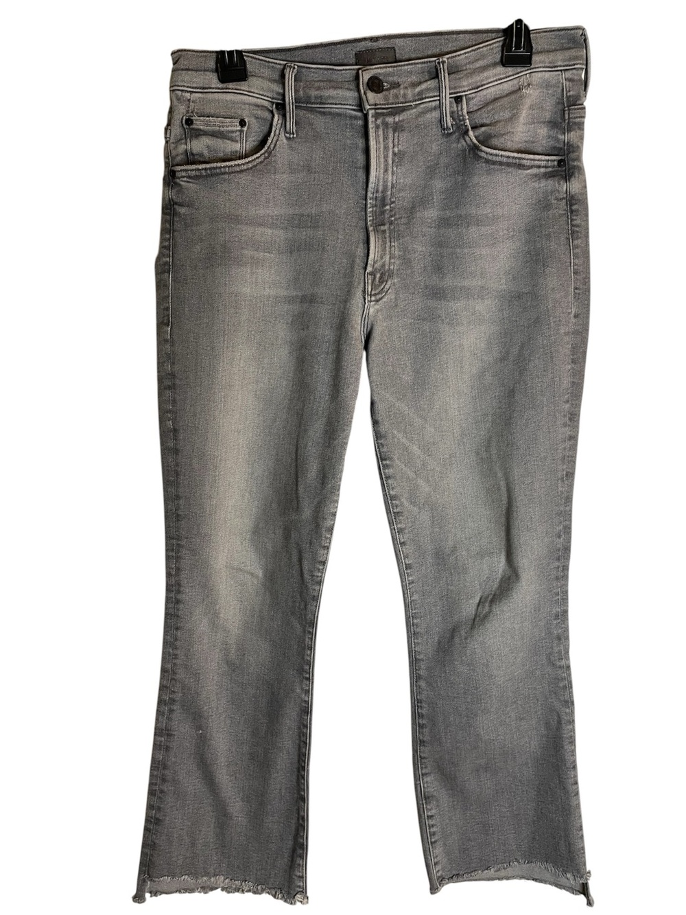 MOTHER Women's Gray Bootcut Jeans Insider Crop Step Fray Size 31
